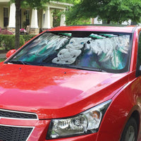 Aotearoa Korowai Motif Auto Sun Shade Hei Tiki Poutama Maori Pattern - Polynesian Pride