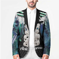 Aotearoa Korowai Motif Blazer Hei Tiki Poutama Maori Pattern - Polynesian Pride