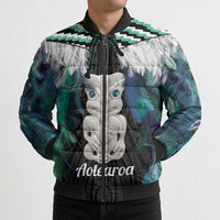 Aotearoa Korowai Motif Bomber Puffer Jacket Hei Tiki Poutama Maori Pattern - Polynesian Pride