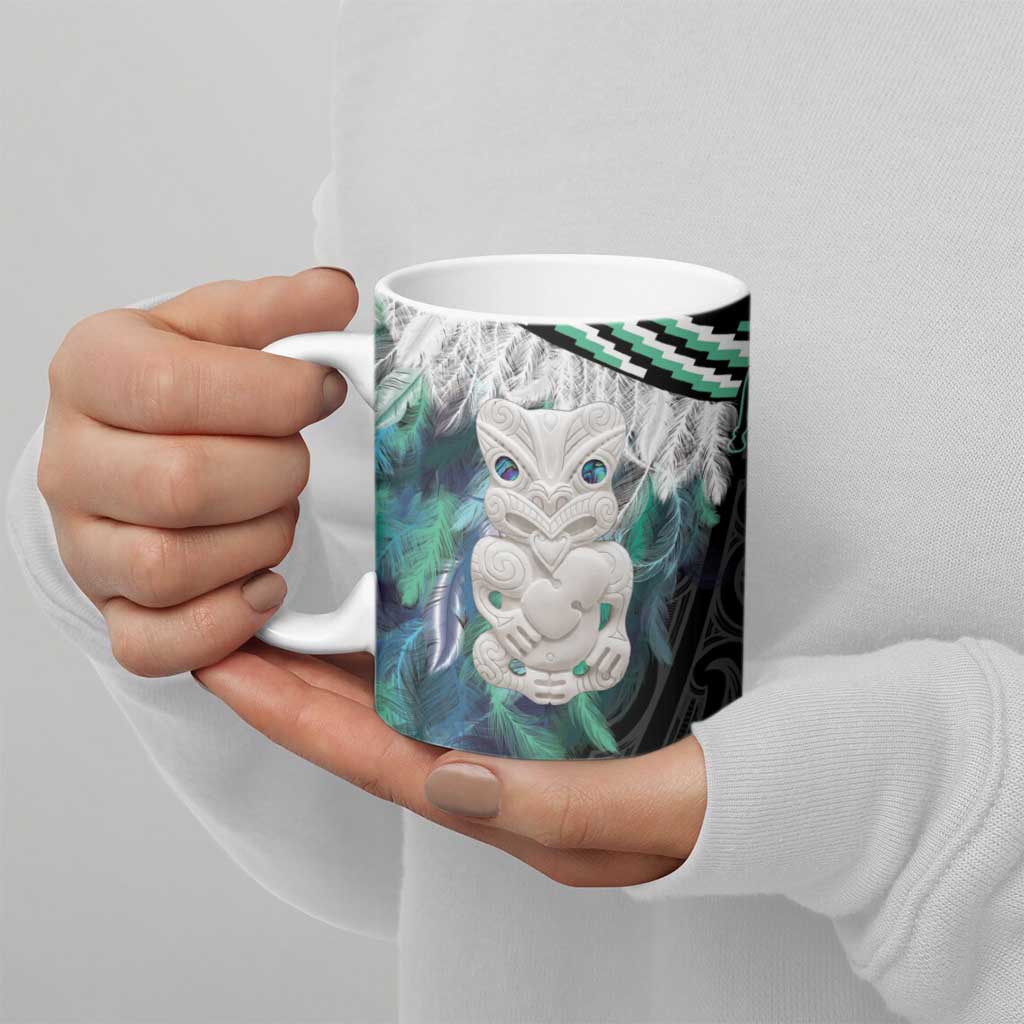 Aotearoa Korowai Motif Ceramic Mug Hei Tiki Poutama Maori Pattern - Polynesian Pride