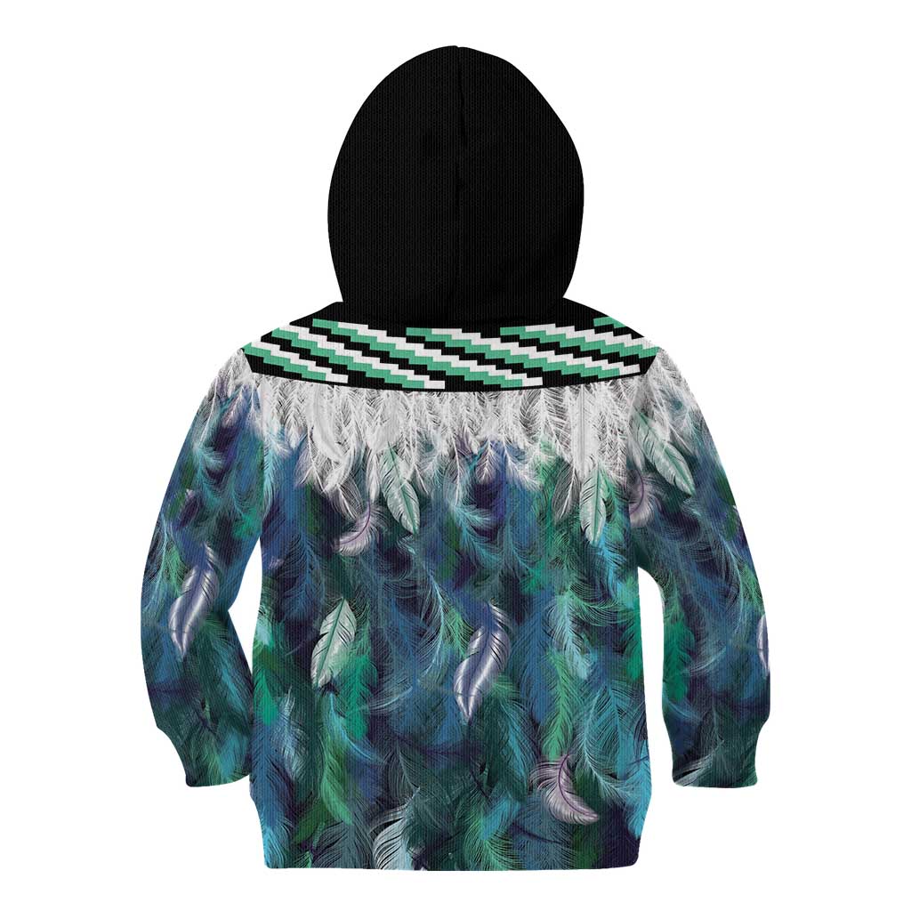 Aotearoa Korowai Motif Kid Hoodie Hei Tiki Poutama Maori Pattern LT14 - Polynesian Pride