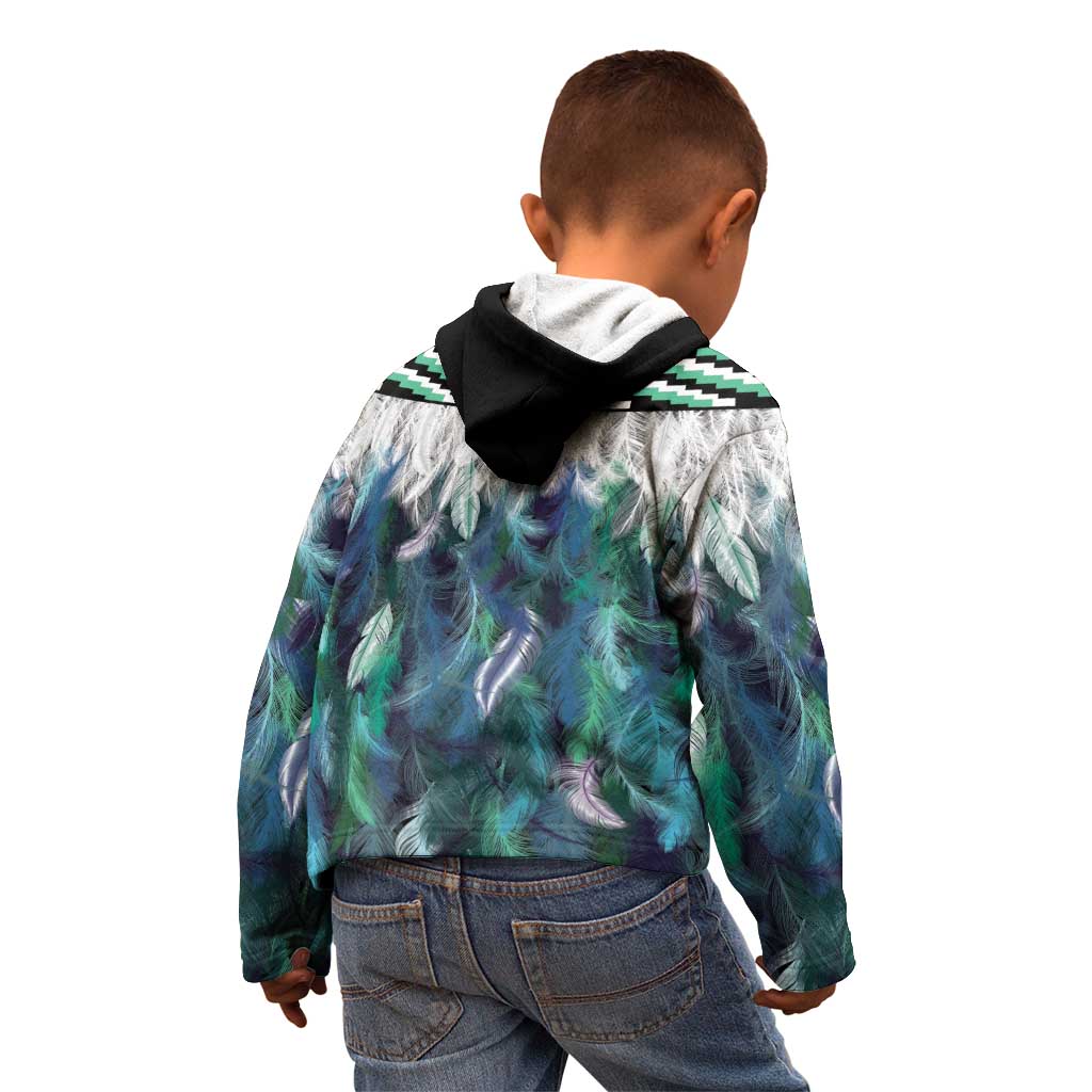 Aotearoa Korowai Motif Kid Hoodie Hei Tiki Poutama Maori Pattern LT14 - Polynesian Pride