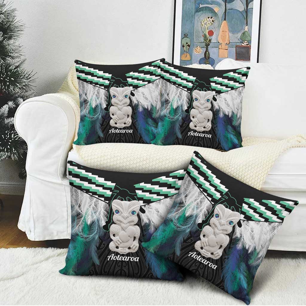 Aotearoa Korowai Motif Pillow Cover Hei Tiki Poutama Maori Pattern - Polynesian Pride