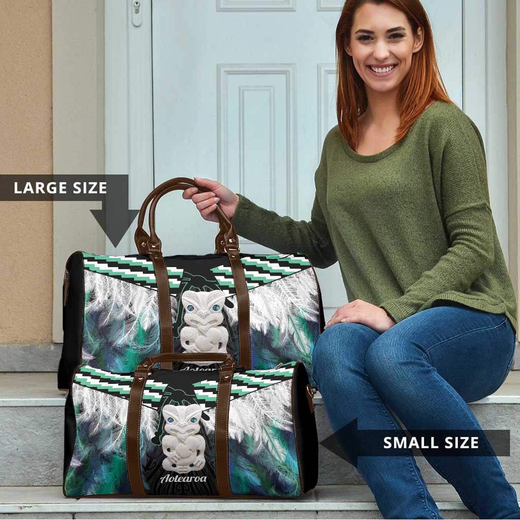 Aotearoa Korowai Motif Travel Bag Hei Tiki Poutama Maori Pattern - Polynesian Pride
