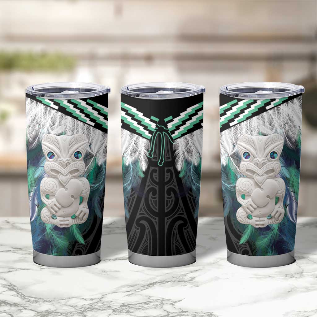 Aotearoa Korowai Motif Tumbler Cup Hei Tiki Poutama Maori Pattern