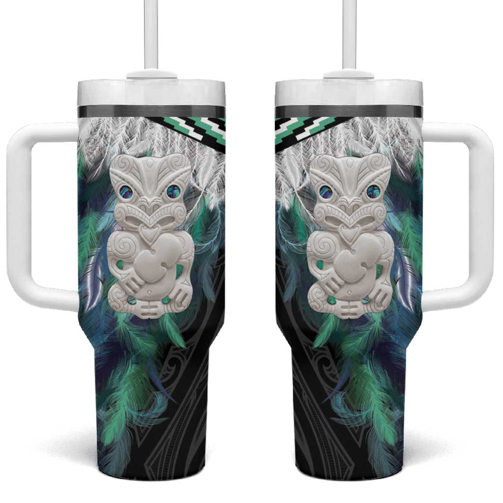 Aotearoa Korowai Motif Tumbler With Handle Hei Tiki Poutama Maori Pattern