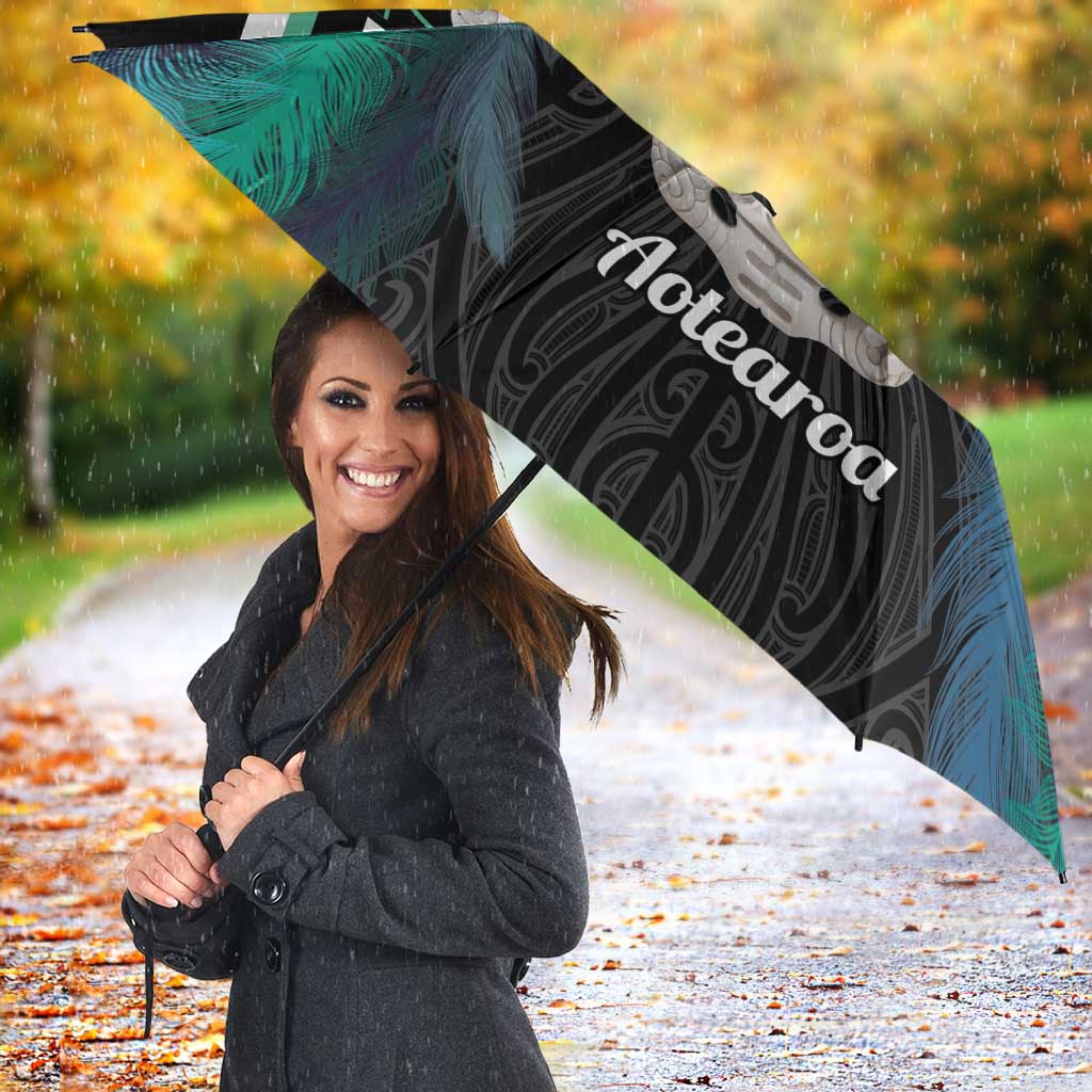 Aotearoa Korowai Motif Umbrella Hei Tiki Poutama Maori Pattern - Polynesian Pride