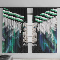 Aotearoa Korowai Motif Window Curtain Hei Tiki Poutama Maori Pattern