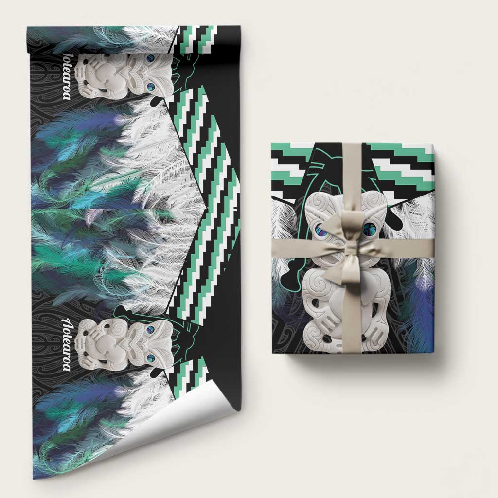 Aotearoa Korowai Motif Wrapping Paper Hei Tiki Poutama Maori Pattern - Polynesian Pride