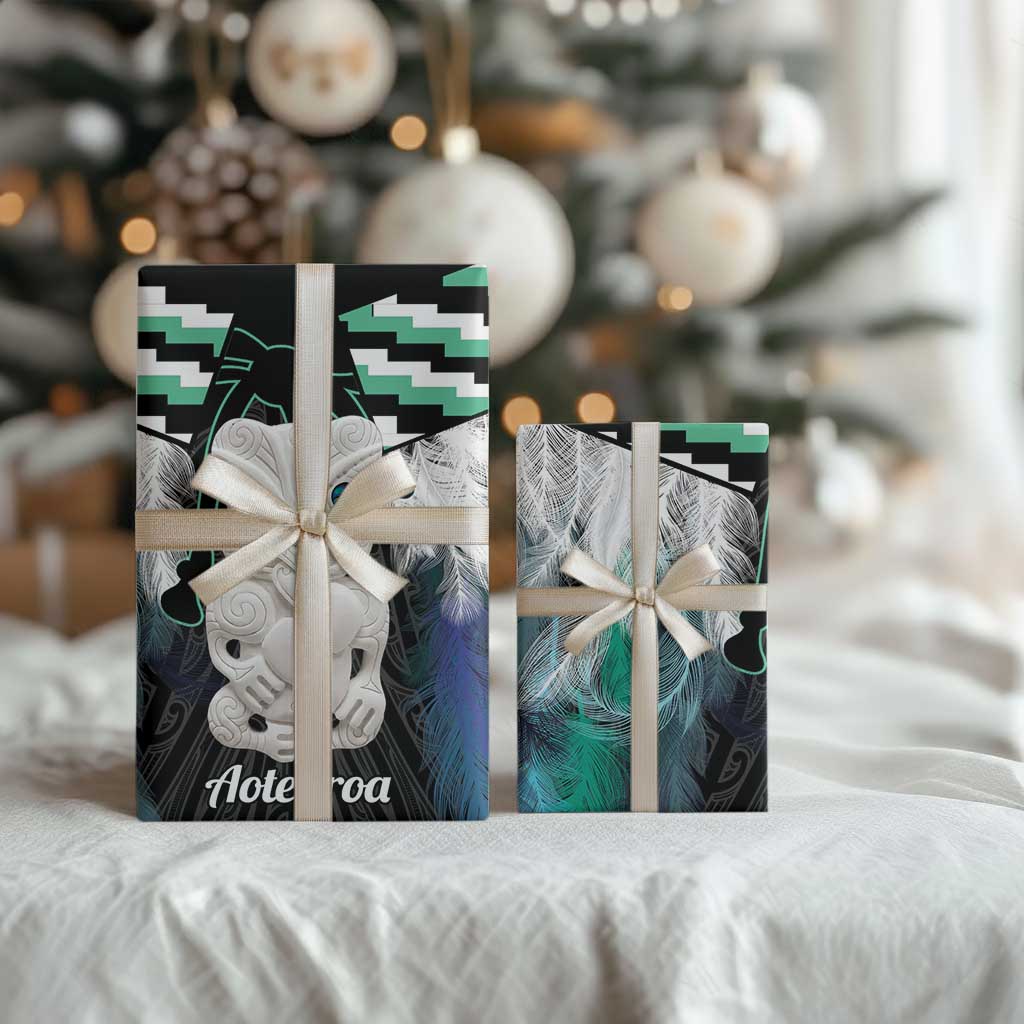 Aotearoa Korowai Motif Wrapping Paper Hei Tiki Poutama Maori Pattern - Polynesian Pride