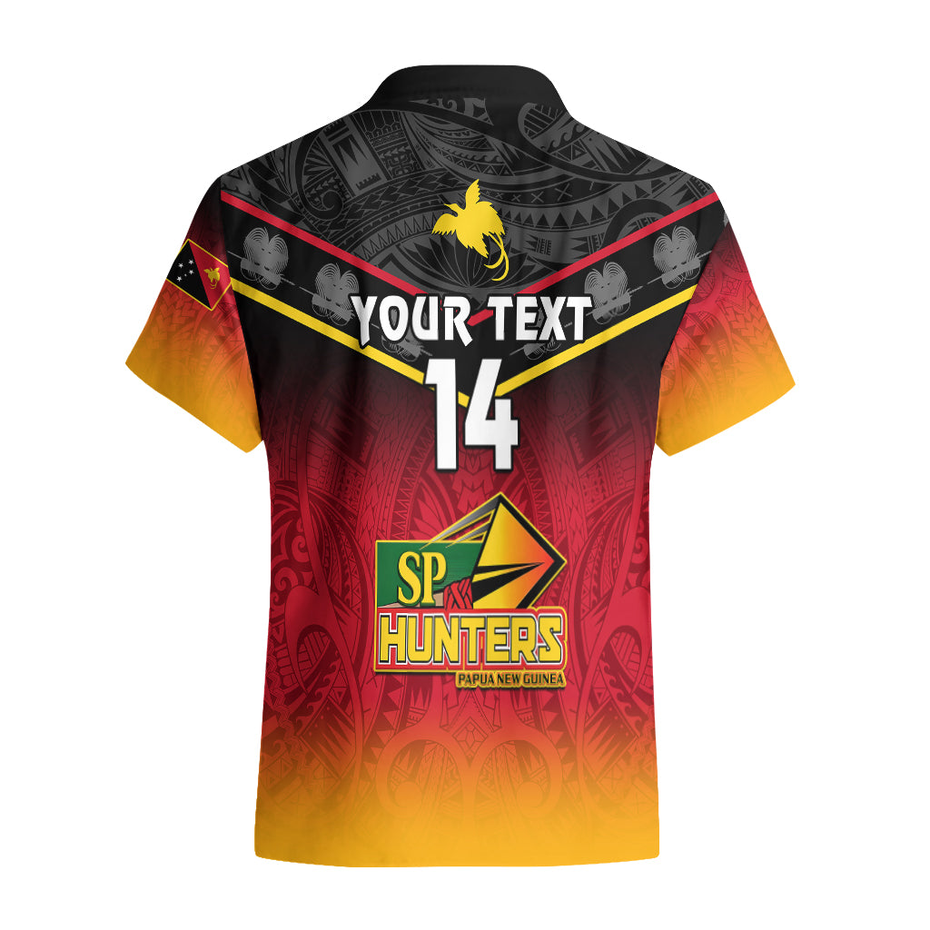 Personalised Papua New Guinea Rugby Hawaiian Shirt PNG Hunters Polynesian Black LT14 - Polynesian Pride