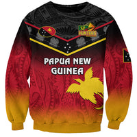 Personalised Papua New Guinea Rugby Sweatshirt PNG Hunters Polynesian Black LT14 Unisex Black - Polynesian Pride