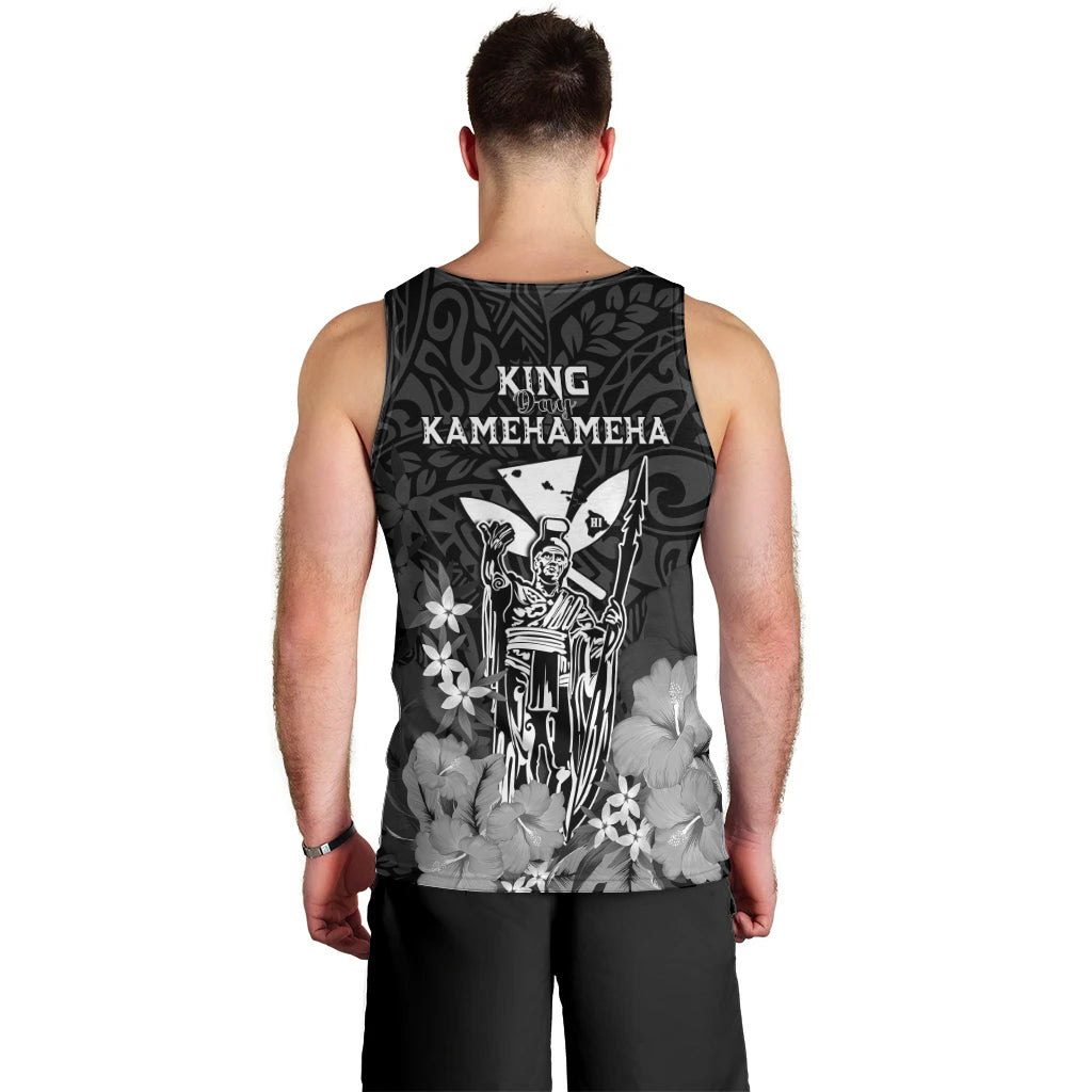 Polynesian Pride King Kamehameha Day Hawaii Men Tank Top Polynesia Tribal Kanaka And Hibiscus Black LT14 - Polynesian Pride