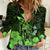 Personalised King Kamehameha Day Hawaii Women Casual Shirt Polynesia Tribal Kanaka And Hibiscus Green LT14 Female Green - Polynesian Pride