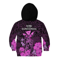 Polynesian Pride King Kamehameha Day Hawaii Kid Hoodie Polynesia Tribal Kanaka And Hibiscus Pink LT14 - Polynesian Pride