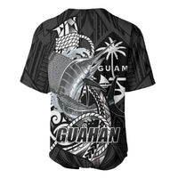 Guam Blue Marlin Fishing Baseball Jersey Guahan Fish Hook Tattoo Black Version