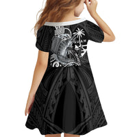 Guam Blue Marlin Fishing Family Matching Mermaid Dress and Hawaiian Shirt Guahan Fish Hook Tattoo Black Version LT14 - Polynesian Pride