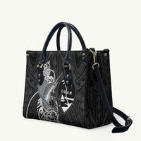 Guam Blue Marlin Fishing Leather Bag Guahan Fish Hook Tattoo Black Version