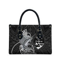 Guam Blue Marlin Fishing Leather Bag Guahan Fish Hook Tattoo Black Version