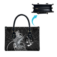 Guam Blue Marlin Fishing Leather Bag Guahan Fish Hook Tattoo Black Version