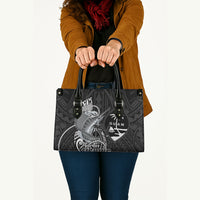 Guam Blue Marlin Fishing Leather Bag Guahan Fish Hook Tattoo Black Version