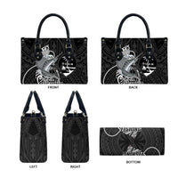 Guam Blue Marlin Fishing Leather Bag Guahan Fish Hook Tattoo Black Version