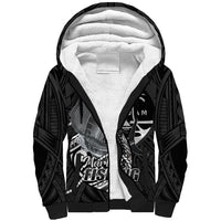 Guam Blue Marlin Fishing Sherpa Hoodie Guahan Fish Hook Tattoo Black Version LT14 Unisex Black - Polynesian Pride