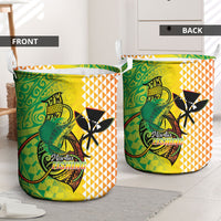 Hawaii Blue Marlin Fishing Laundry Basket Hawaiian Kanaka Kakau Reggae