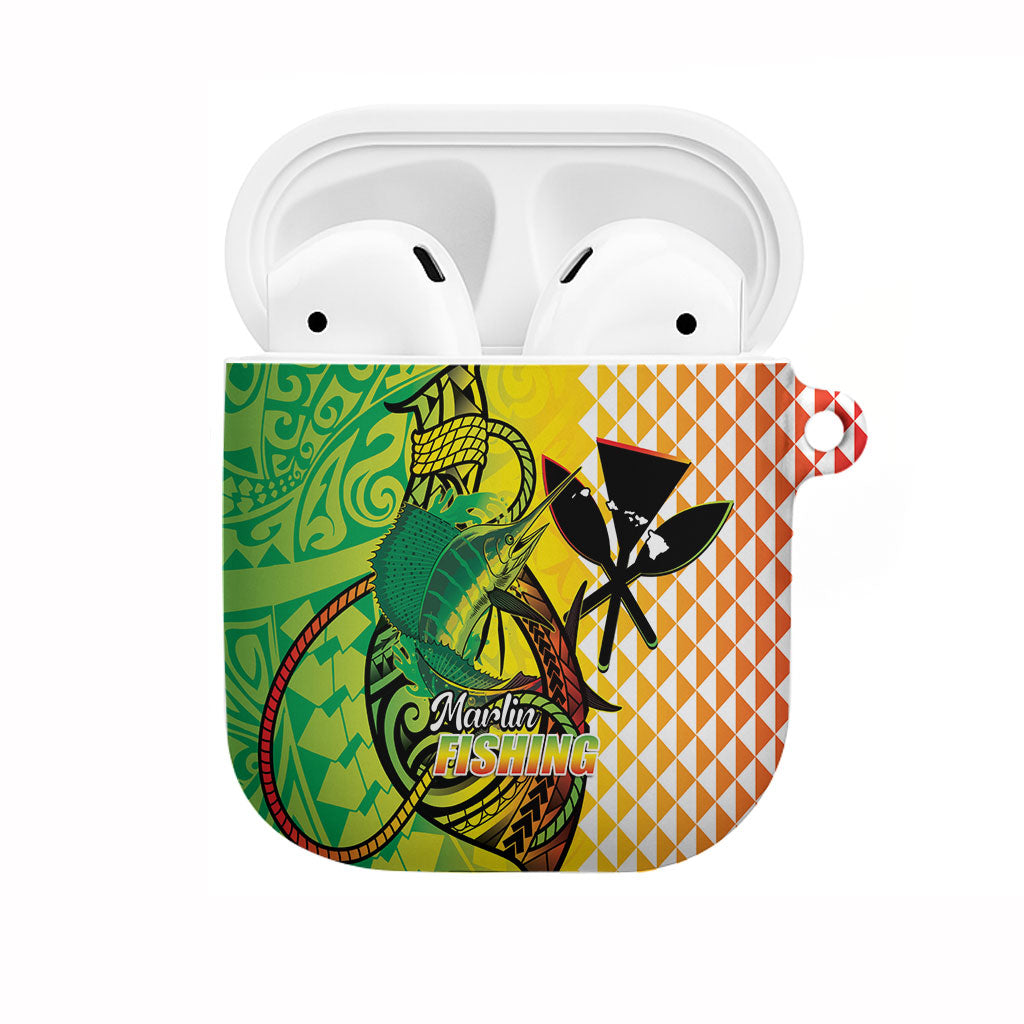 Hawaii Blue Marlin Fishing AirPods Case Hawaiian Kanaka Kakau Reggae