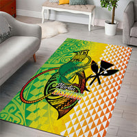 Hawaii Blue Marlin Fishing Area Rug Hawaiian Kanaka Kakau Reggae LT14 - Polynesian Pride