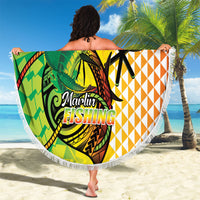 Hawaii Blue Marlin Fishing Beach Blanket Hawaiian Kanaka Kakau Reggae
