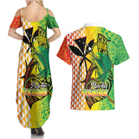 Hawaii Blue Marlin Fishing Couples Matching Summer Maxi Dress and Hawaiian Shirt Hawaiian Kanaka Kakau Reggae LT14 - Polynesian Pride