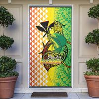 Hawaii Blue Marlin Fishing Door Cover Hawaiian Kanaka Kakau Reggae