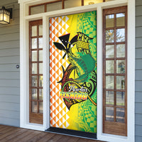 Hawaii Blue Marlin Fishing Door Cover Hawaiian Kanaka Kakau Reggae