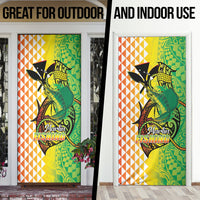 Hawaii Blue Marlin Fishing Door Cover Hawaiian Kanaka Kakau Reggae