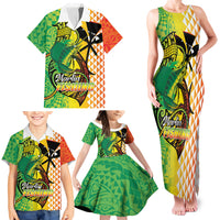 Hawaii Blue Marlin Fishing Family Matching Tank Maxi Dress and Hawaiian Shirt Hawaiian Kanaka Kakau Reggae