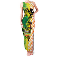 Hawaii Blue Marlin Fishing Family Matching Tank Maxi Dress and Hawaiian Shirt Hawaiian Kanaka Kakau Reggae