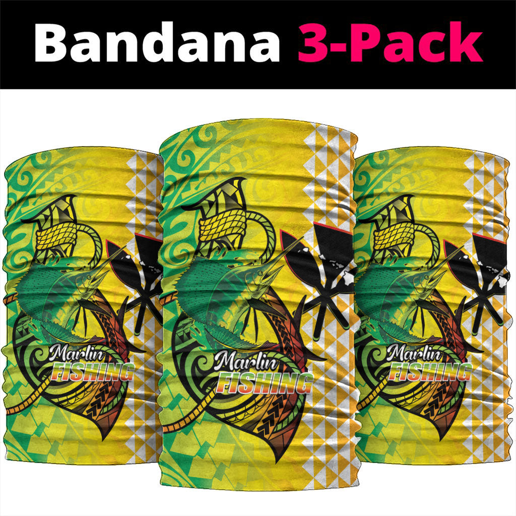 Hawaii Blue Marlin Fishing Neck Gaiter Hawaiian Kanaka Kakau Reggae
