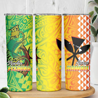 Hawaii Blue Marlin Fishing Skinny Tumbler Hawaiian Kanaka Kakau Reggae