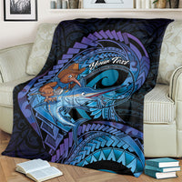 Personalised Blue Marlin Fishing New Zealand Blanket NZ Kiwi Cowboy Born To Fish