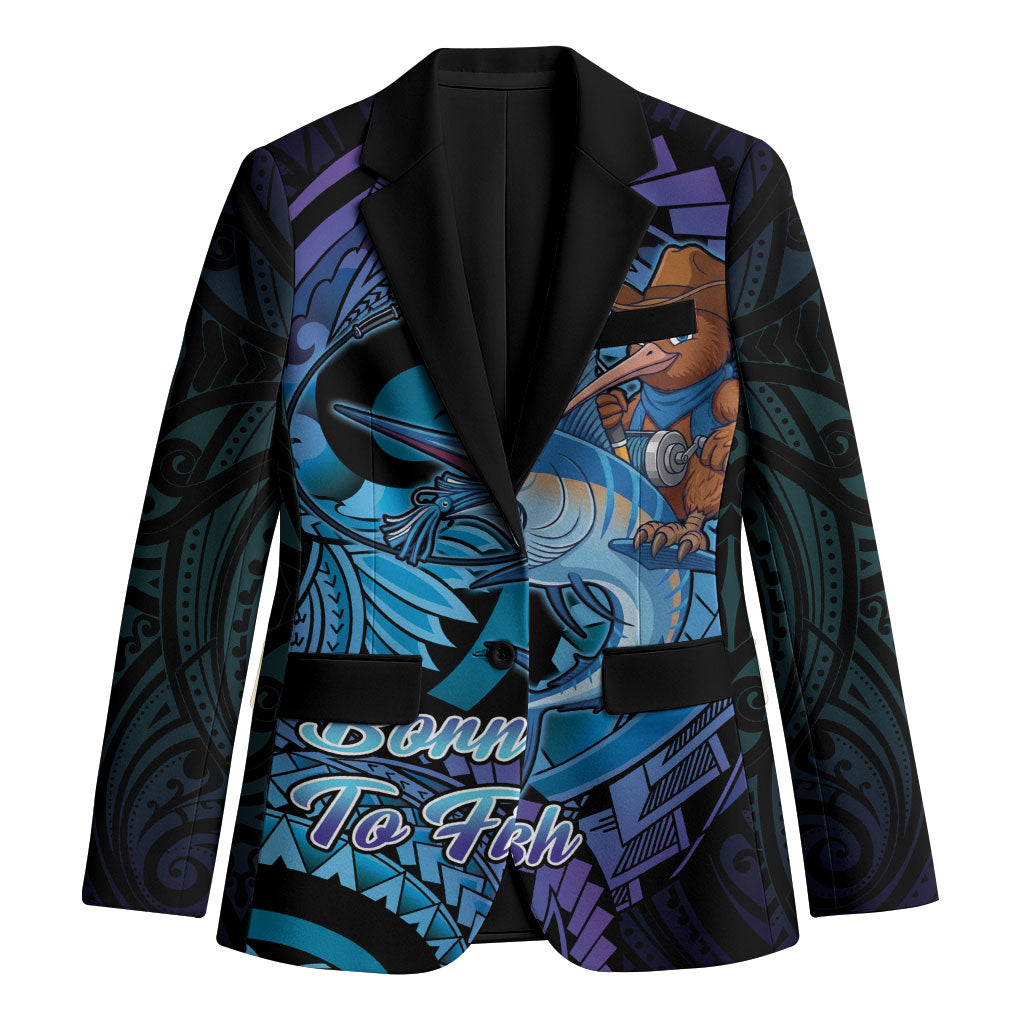 Personalised Blue Marlin Fishing New Zealand Blazer NZ Kiwi Cowboy Born To Fish
