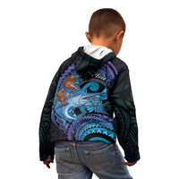 Personalised Blue Marlin Fishing New Zealand Kid Hoodie NZ Kiwi Cowboy Born To Fish