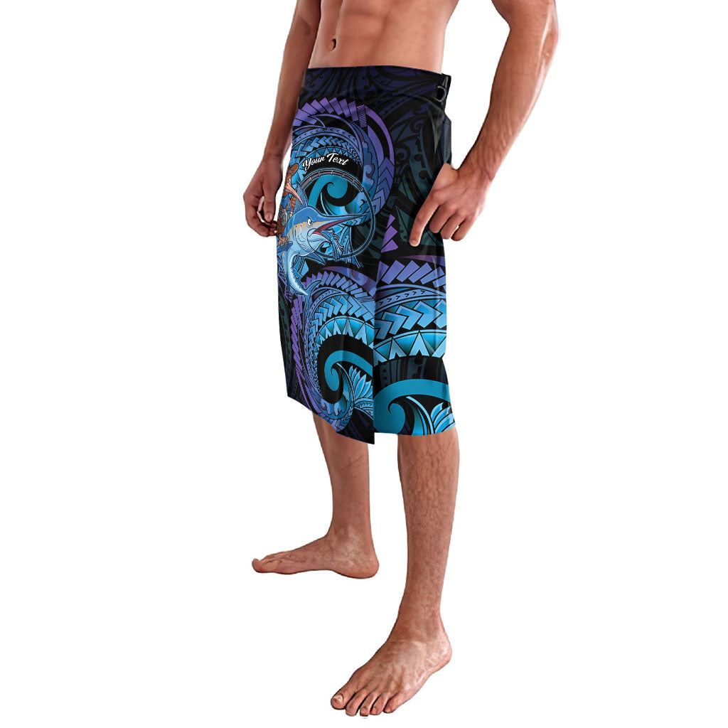 Personalised Blue Marlin Fishing New Zealand Lavalava NZ Kiwi Cowboy Born To Fish LT14 - Polynesian Pride