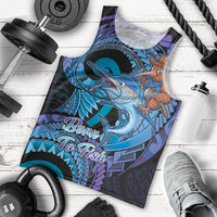 Personalised Blue Marlin Fishing New Zealand Men Tank Top NZ Kiwi Cowboy Born To Fish
