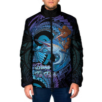 Personalised Blue Marlin Fishing New Zealand Padded Jacket NZ Kiwi Cowboy Born To Fish LT14 Men Purple - Polynesian Pride