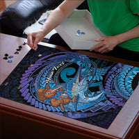 Personalised Blue Marlin Fishing New Zealand Puzzle NZ Kiwi Cowboy Born To Fish LT14 - Polynesian Pride
