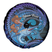 Personalised Blue Marlin Fishing New Zealand Spare Tire Cover NZ Kiwi Cowboy Born To Fish