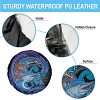 Personalised Blue Marlin Fishing New Zealand Spare Tire Cover NZ Kiwi Cowboy Born To Fish