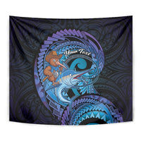 Personalised Blue Marlin Fishing New Zealand Tapestry NZ Kiwi Cowboy Born To Fish