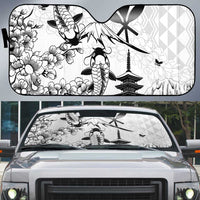 Japan And Hawaii Auto Sun Shade Sakura Koi Fish Hawaiian Lei Kanaka - Polynesian Pride